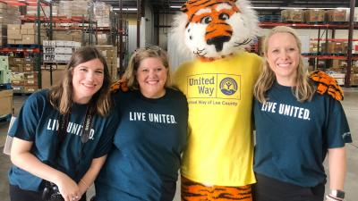 United Way Campaign Manager and Campaign Co-Chairs with Aubie